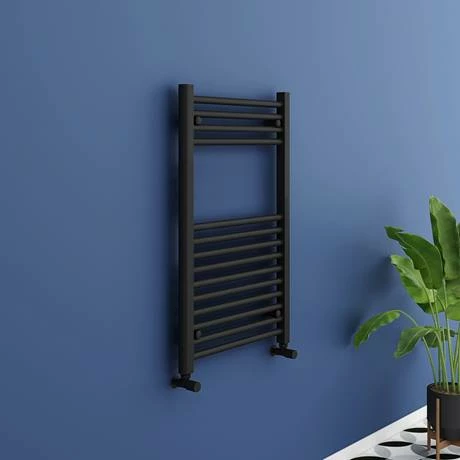 Toreno Black W500 X H800mm Heated Towel Rail 2 Toreno Black W500 X H800mm Heated Towel Rail - Image 2