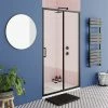 Toreno Matt Black 1100 X 1850 Sliding Shower Door