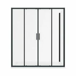 Toreno Matt Black 1700 X 800mm Double Sliding Door Shower Enclosure + Pearlstone Tray 8 Toreno Matt Black 1700 X 800mm Double Sliding Door Shower Enclosure + Pearlstone Tray -Toreno Shop BLK178SDE d3 460