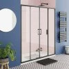 Toreno Matt Black 1700 Double Sliding Shower Door