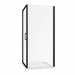 Toreno Matt Black 900 X 900mm Pivot Door Shower Enclosure + Pearlstone Tray 10 Toreno Matt Black 900 X 900mm Pivot Door Shower Enclosure + Pearlstone Tray -Toreno Shop BLK9PDE d3 460