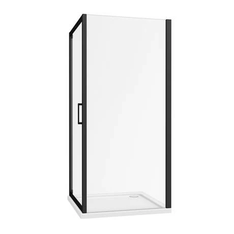Toreno Matt Black 900 X 900mm Pivot Door Shower Enclosure + Pearlstone Tray 5 Toreno Matt Black 900 X 900mm Pivot Door Shower Enclosure + Pearlstone Tray - Image 5