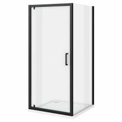 Toreno Matt Black 900 X 900mm Pivot Door Shower Enclosure Without Tray 5 Toreno Matt Black 900 X 900mm Pivot Door Shower Enclosure Without Tray -Toreno Shop BLK9PDENT d2 460