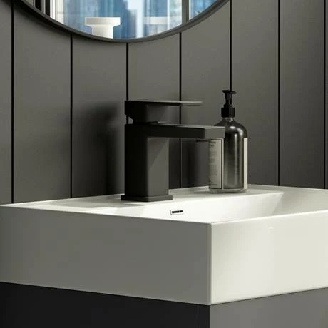 Toreno Modern Black Basin Mono Mixer Tap 2 Toreno Modern Black Basin Mono Mixer Tap - Image 2