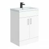 Toreno 600 Basin Unit - High Gloss White With Matt Blue Mid Edged Basin