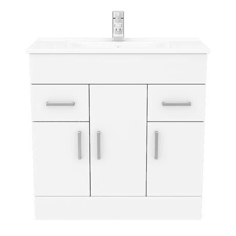 Toreno 1300mm Gloss White Vanity Unit Bathroom Suite - Depth 400/200mm 6 Toreno 1300mm Gloss White Vanity Unit Bathroom Suite - Depth 400/200mm - Image 6