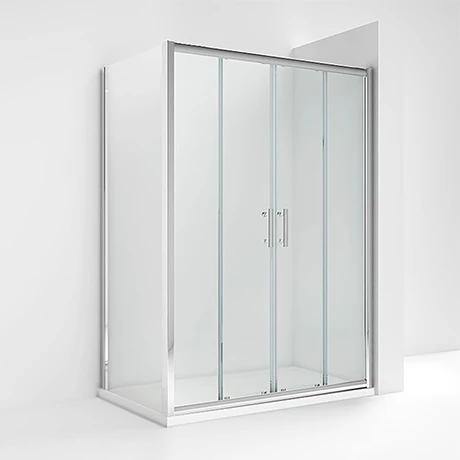 Toreno 1400 X 700mm Double Sliding Door Shower Enclosure Without Tray 1 Toreno 1400 X 700mm Double Sliding Door Shower Enclosure Without Tray