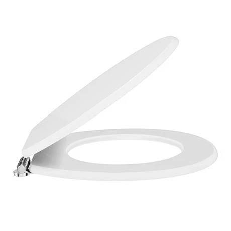 Toreno High Gloss White MDF Bottom Fixing Soft Close Toilet Seat With Chrome Hinges 2 Toreno High Gloss White MDF Bottom Fixing Soft Close Toilet Seat With Chrome Hinges - Image 2