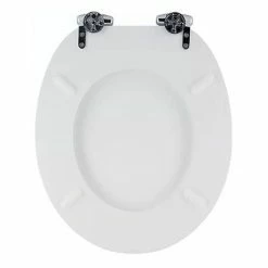 Toreno High Gloss White MDF Bottom Fixing Soft Close Toilet Seat With Chrome Hinges 6 Toreno High Gloss White MDF Bottom Fixing Soft Close Toilet Seat With Chrome Hinges -Toreno Shop MSC020 detail2 460