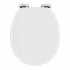 Toreno High Gloss White MDF Bottom Fixing Soft Close Toilet Seat With Chrome Hinges