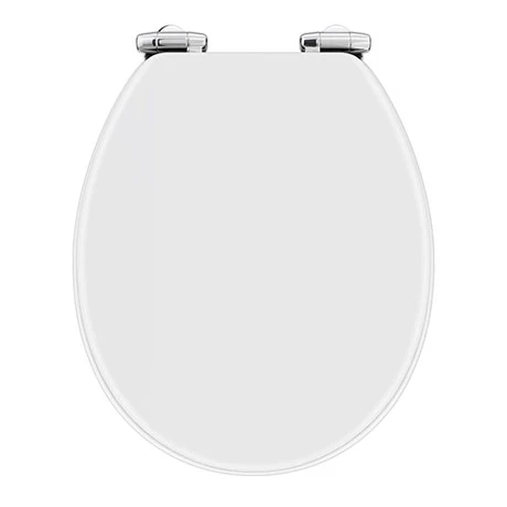 Toreno High Gloss White MDF Bottom Fixing Soft Close Toilet Seat With Chrome Hinges 1 Toreno High Gloss White MDF Bottom Fixing Soft Close Toilet Seat With Chrome Hinges