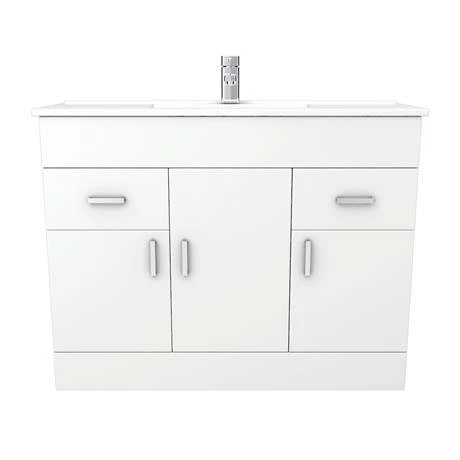 Toreno Vanity Sink With Cabinet - 1000mm Modern High Gloss White 5 Toreno Vanity Sink With Cabinet - 1000mm Modern High Gloss White - Image 5