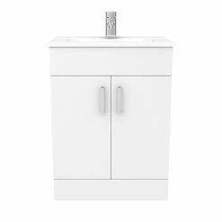 Toreno Vanity Sink With Cabinet - 600mm Modern High Gloss White 10 Toreno Vanity Sink With Cabinet - 600mm Modern High Gloss White -Toreno Shop MV600 n d2 460