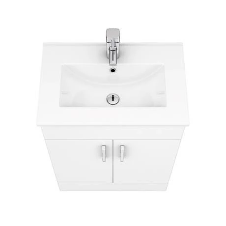 Toreno Vanity Sink With Cabinet - 600mm Modern High Gloss White 6 Toreno Vanity Sink With Cabinet - 600mm Modern High Gloss White - Image 6