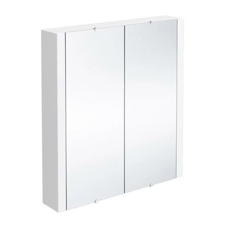 Toreno 2-Door Mirror Cabinet (Minimalist White - 617mm Wide) 1 Toreno 2-Door Mirror Cabinet (Minimalist White - 617mm Wide)