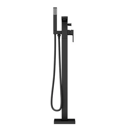 Toreno Modern Matt Black Floor Mounted Free-standing Bath Shower Mixer 3 Toreno Modern Matt Black Floor Mounted Free-standing Bath Shower Mixer - Image 3