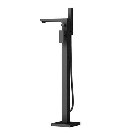 Toreno Modern Matt Black Floor Mounted Free-standing Bath Shower Mixer 4 Toreno Modern Matt Black Floor Mounted Free-standing Bath Shower Mixer - Image 4