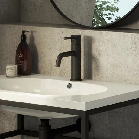 Toreno Matt Black Round Basin Mono Mixer Tap 3 Toreno Matt Black Round Basin Mono Mixer Tap - Image 3