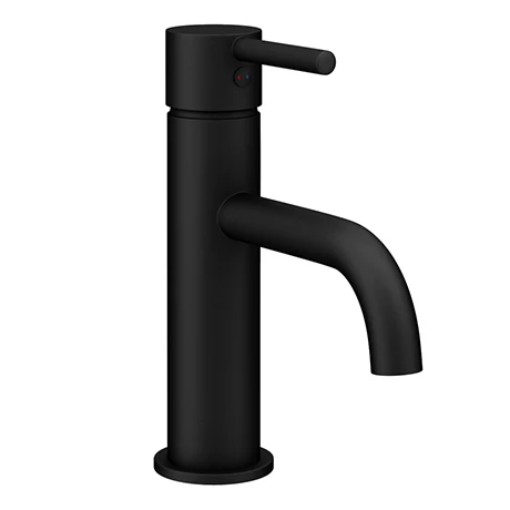 Toreno Matt Black Round Basin Mono Mixer Tap 1 Toreno Matt Black Round Basin Mono Mixer Tap