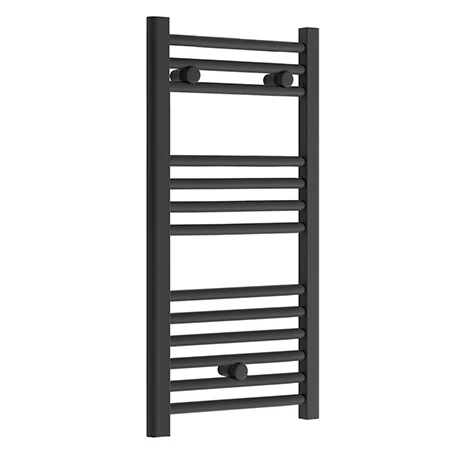 Toreno Black W400 X H800mm Heated Towel Rail - Straight 1 Toreno Black W400 X H800mm Heated Towel Rail - Straight