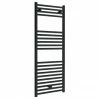 Toreno Black W600 X H1200mm Heated Towel Rail - Straight