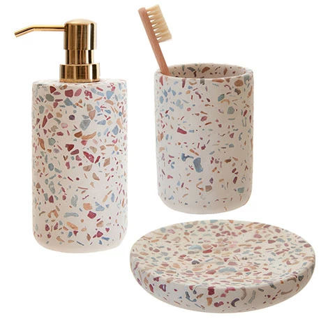 Toreno Terrazzo-Effect Concrete Bathroom Accessories Set 1 Toreno Terrazzo-Effect Concrete Bathroom Accessories Set