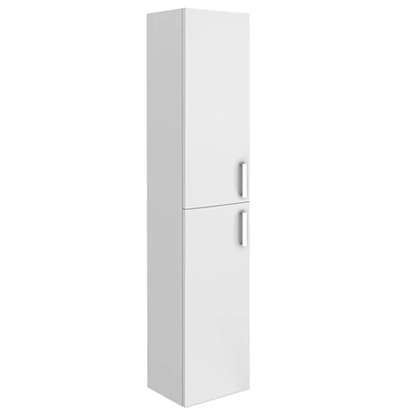 Toreno Wall Hung 2 Door Tall Storage Cabinet - High Gloss White 1 Toreno Wall Hung 2 Door Tall Storage Cabinet - High Gloss White