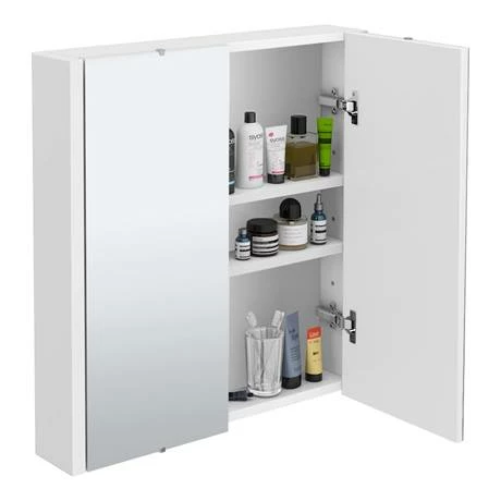 Toreno 2-Door Mirror Cabinet (Minimalist White - 617mm Wide) 3 Toreno 2-Door Mirror Cabinet (Minimalist White - 617mm Wide) - Image 3